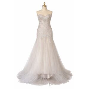 Blue by Enzoani Judith Wedding Dress 12 Ivory Lace Mermaid Strapless Bridal Gown